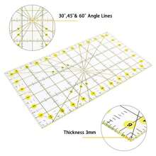 Quilting Sewing Ruler,Square Quilting Rulers,Fabric Cutting Ruler,Fabric Cutting Ruler For Quilting, Sewing & Crafts Template,Transparent Sewing Drawing Template Tailor Dressmaker Quilting Tool With Grid Lines For Designers Tailors Quilting Sewing Crafts