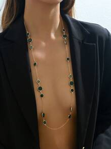 1 pièce Nouveau Collier long pendentif demi-cercle multicolore Charmant et élégant pour femmes, adapté pour les fêtes d'été, les rendez-vous, les rassemblements et les festivals. Un collier long polyvalent, idéal comme cadeau de la fête des mères ou à assortir avec des pulls
