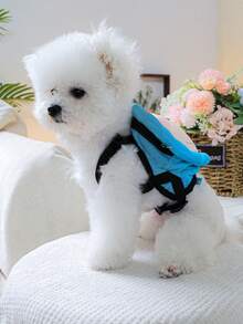 1pc Pet Backpack For Small Dogs Like Toy Poodle, Chihuahua - Blue - Blue - View 5