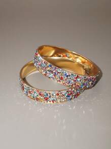 Hot Selling New Style Shiny & Sparkling Rhinestone Fashion Bracelet Set, 2pcs Each Set, Suitable For Parties, Gifts, And Daily Wear For Women - Diamond Bracelet - View 18