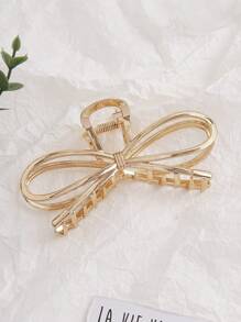 1 件简约发夹，带蝴蝶结和设计，适合女士，发夹发饰，发髻街头，学校爪夹发夹发夹发夹发夹发夹接发夹秋冬度假装女士