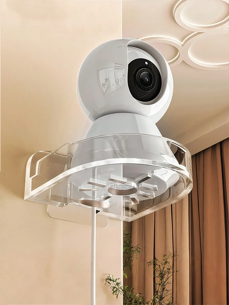 1 pieza Soporte para cámara montable en pared con orificio para cable, fácil instalación, bandeja flotante pequeña, estante de exhibición de decoración de pared multifuncional para organización del hogar - Multicolor - Ver 1