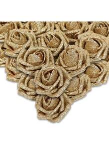 Silver Roses Artificial Flowers, Glitter Flowers Silver Foam Roses Glitter Roses Silver Roses With Stem For DIY Wedding Bridal Bouquet Home Party Decoration(Silver), Valentine Day, Gift - Multicolor - View 1