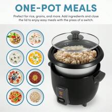 Housewares 1.5Qt. Rice & Grain Cooker,Black,6-Cup Cooked / 3-Cup Uncooked - 彩色 - 查看 5