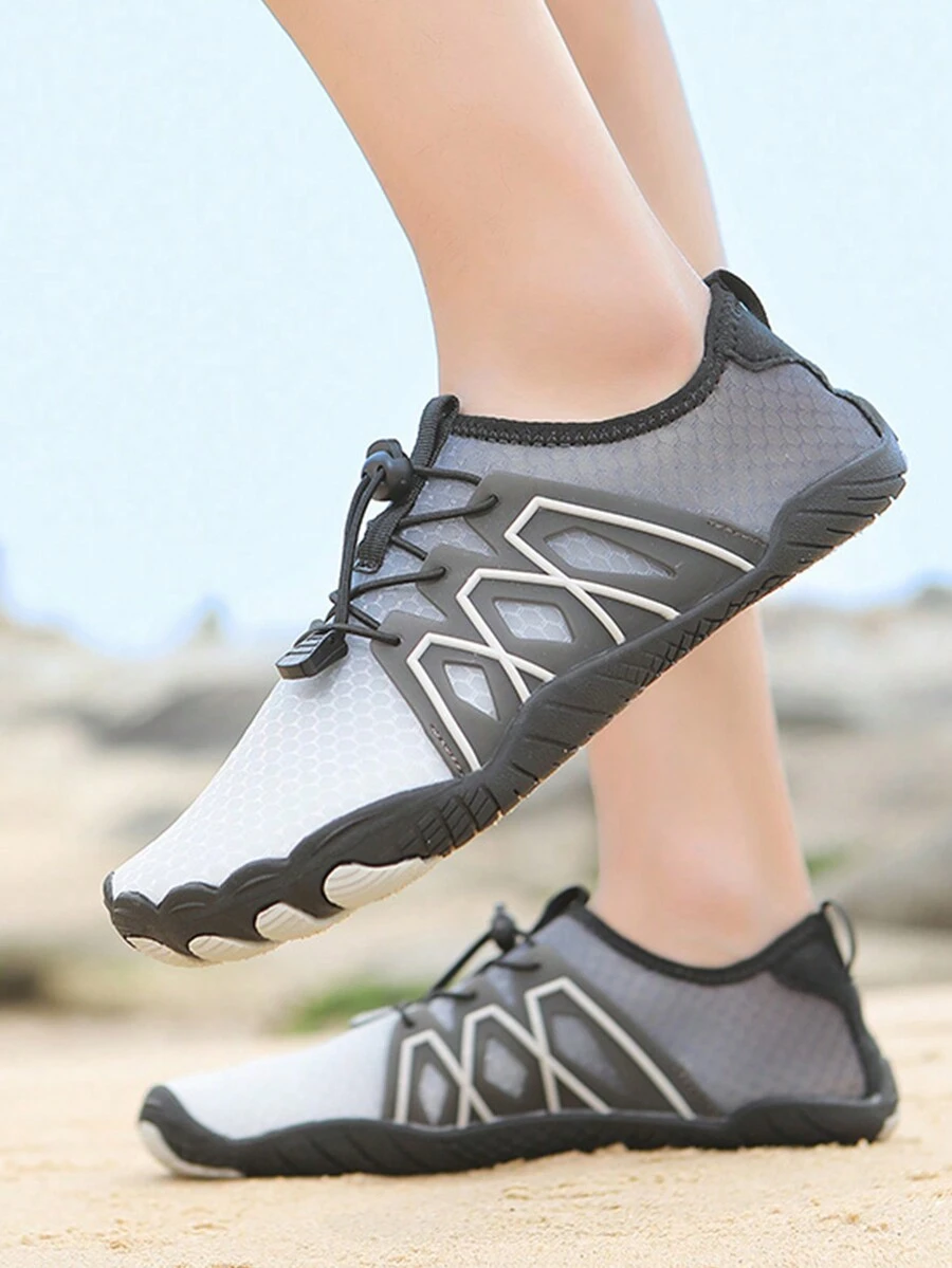 Scarpe Acquatiche Uomo Per Canyoning, Rafting, Pesca, Snorkeling E Altri Sport Acquatici, Caratterizzate Da Una Rete In Tessuto Ad Asciugatura Rapida E Da Un Design Antiscivolo - nero - Visualizzare 1