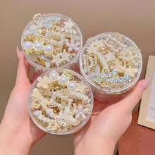 8 fermagli per capelli eleganti da donna con perle finte, stili assortiti casuali, confezionati in una delicata scatola di metallo, perfetti per la decorazione quotidiana e da regalare a mamme e migliori amiche per l'uso quotidiano, lo shopping e gli outfit per San Valentino - Mollette per capelli, Morsetti per capelli, Pinze per capelli