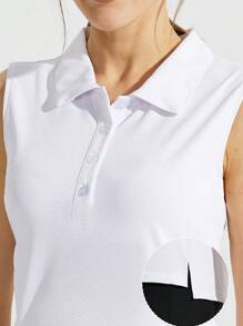 Áo Sơ Mi Nữ Không Tay Golf Thoáng Khí Nhanh Khô Bể Thể Thao Áo Polo Quần Áo Chơi Golf - trắng - Xem 4