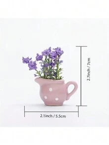 6入組迷你陶瓷花瓶磁鐵-3D花卉冰箱裝飾，強力吸附和獨特禮物 - 彩色 - 查看 4