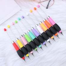 創意DIY拓展珠寶筆，彩色馬卡龍彈性珠寶圓珠筆帶旋轉式DIY珠串，攀登筆，隨機顏色，10入組 - 彩色 - 查看 7