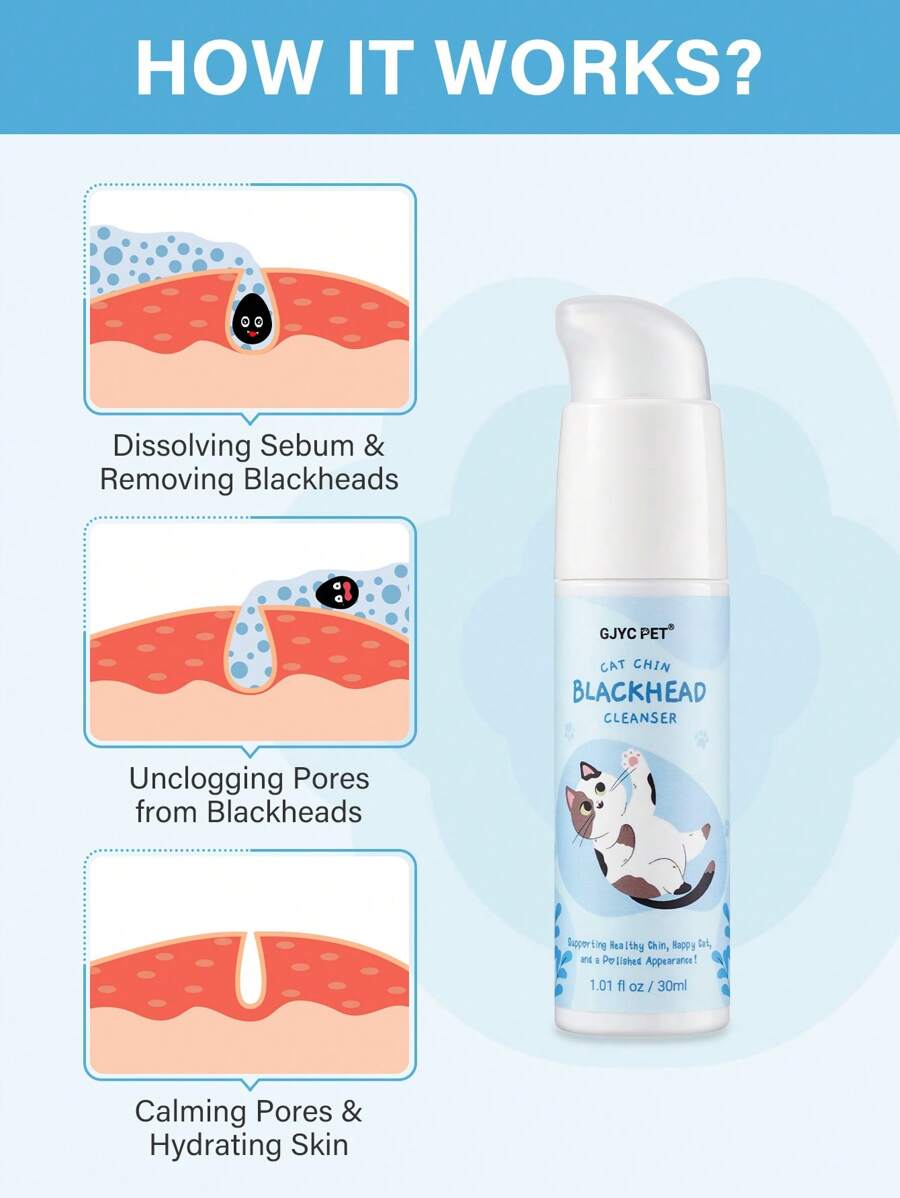 GJYC PET Cat Chin Blackhead Cleanser Kit Cat Chin Blackhead Cleanser