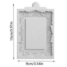 Molde de silicona fondant con patrón de marco de fotos combinado, herramienta de decoración de pasteles, molde para dulces, cupcakes y chocolates, accesorio de cocina, herramienta de horneado - Gris Claro - Ver 10
