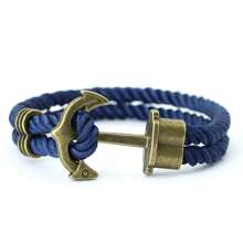 51Luckind Wikinger Herren Armband mit Seil Doppelschicht und einfachem Haken, Punk Schmuckzubehör für ihn, Piraten Nautikal Armband