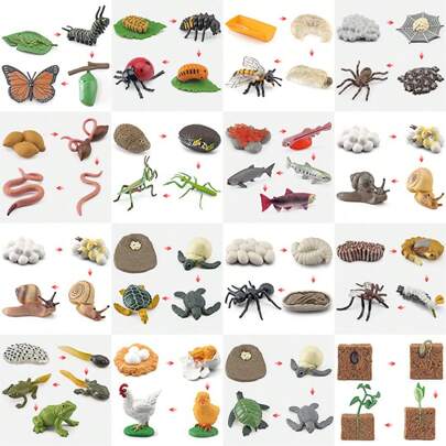 1pc Lifelike Animal Model Toy (Frog, Butterfly, Bee, T-Rex, Cobra, Ladybug, Grasshopper, Turtle, Crocodile) Montessori Teaching Aid Toy For Fun Learning And Educational Activities
