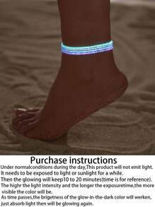 5pcs/set Minimalist Beaded Anklet - Multicolor - View 1