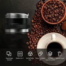 MOLOLAN Distribuidor de Cafe,Tamper para Cafe de Doble Cabeza de Acero Inoxidable SUS-304,Adecuado para Portafiltros,Expreso Molido,Profundidad Ajustable Ambos Lados - 51MM - Ver 7
