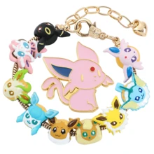 pocket monsters Anime Pokemon Bộ Trang Sức Hoạt Hình Dễ Thương Hình Eevee Kim Loại Men Huy Hiệu Thổ Cẩm Eevee Hạt Tự Làm Vòng Tay Kawaii Bộ Trang Sức Phụ Kiện - Màu xanh nhạt - Xem 1