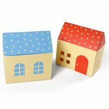 1入組/5入組多彩房屋城堡簡單可愛糖果餅乾包裝盒，房子形狀，可愛的小城堡，孩子節慶禮物 - 彩色房子城堡 - 查看 11