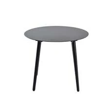 Set van 3 tafels en stoelen voor binnen en buiten, 2 stoelen en 1 ronde bijzettafel voor bistro, balkon, terras, tuin, balkonmeubel van aluminium en roestvrij staal met PE rattan zitkussens