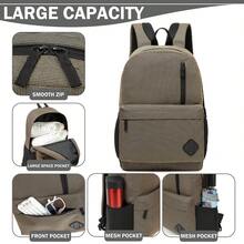 1入組男女旅行背包，14/15.6吋防盜筆記型電腦背包，適用於飛機上的隨身背包，書包，大容量電腦背包，適用於工作，商務，遠足背包，防水戶外運動背包，耐用休閒日包，適合15.6吋筆記型電腦 - 銅色 - 查看 3