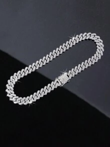 CVNANA 1 Miếng Đúng mốt Hip-hop Rock Phong cách Đồ trang trí Rhinestone Màu bạc Dây chuyền Cho nam giới ; Tuyệt vời Như Bạn trai Quà sinh nhật - Bạc - Xem 3