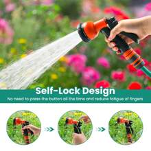 Garden Hose Reel Wall Mount, 1/2 Inch X 30m + 2m Retractable Hose Reel With 8 Pattern Hose Nozzle, 180˚ Swivel Bracket, 1/4 Inch NPT Fittings, Lockable Water Hose Reel, Easy Assembly, Green Hose - 白色 - 查看 7