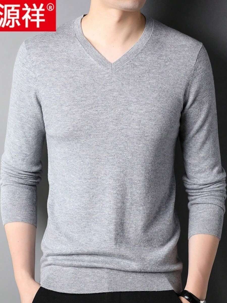 Men Sweaters - رمادي - مشاهدة 1