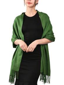 1pc Women Solid Color Silky Pashmina Shawl Wraps Soft Bride Bridesmaid Shawl For Formal Evening Party Wedding Accessories Women - A - View 10