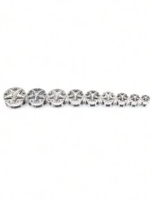 2 Peças Expansores de Piercing de Túnel Auricular com Polia de Caveira de Estrela de Aço Inoxidável de 8mm-25mm, Joia Corporal para Presente de Mulheres e Homens