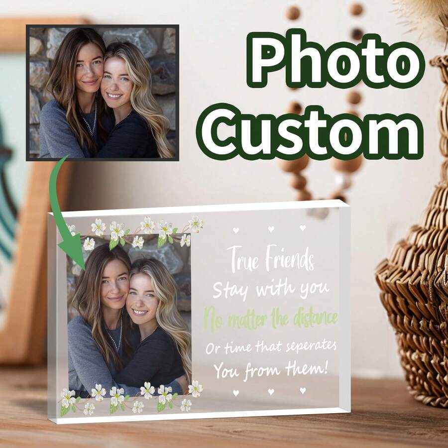 1pc Tấm acrylic khắc hình chữ nhật trong suốt tùy chỉnh, Hình ảnh tùy chỉnh Quà tặng cho chị em Cô gái BFF, Quà tặng sinh nhật kỷ niệm ngày cưới cho bạn bè chị em, Quà tặng cho người bạn thân nhất của tôi, Trang trí văn phòng tại nhà, Ý tưởng quà tặng ấm áp nhất, Quà tặng kỷ niệm, Bảng hiệu acrylic khắc dấu ngoặc kép tình bạn, Không bao giờ phai Thiết kế in ấn - màu xanh lá - Xem 1