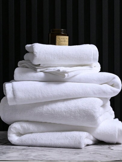 1pc Large 80*180cm White Bath Towel, Thick & Absorbent; Also Includes 34*75cm Soft Hand/Face Towels, Suitable For Bathroom, Hotel, Travel, Parties, Gifts, Salons, Gyms, 4-Season Use Home Bathroom Decor Fall Decor Back To School For Beauty Salon Home Bathroom Shower Towels For Beaty Salon, Hotel Sports,Home Essentials, Towel, Skin Care