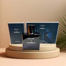 EAU DE PARFUM BLUE DE CHINELA NATURAL SPRAY VAPORISATEUR  Con Feromonas Florales 2*55ML Para HOMBRE  ,Embalaje nuevo,Fácil de llevar,fragancia duradera - azul oscuro - Ver 1