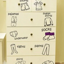 20 张/套服装标签贴纸适用于儿童卧室衣柜装饰，自粘背景纸，适用于儿童房衣柜装饰婴儿洗澡家庭装饰礼物