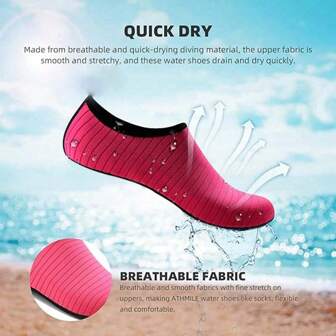 Women's Water Socks For Diving & Snorkeling - Quick-Dry Barefoot Beach Shoes, Non-Slip Aqua Socks For Swimming, Surfing, Kayaking