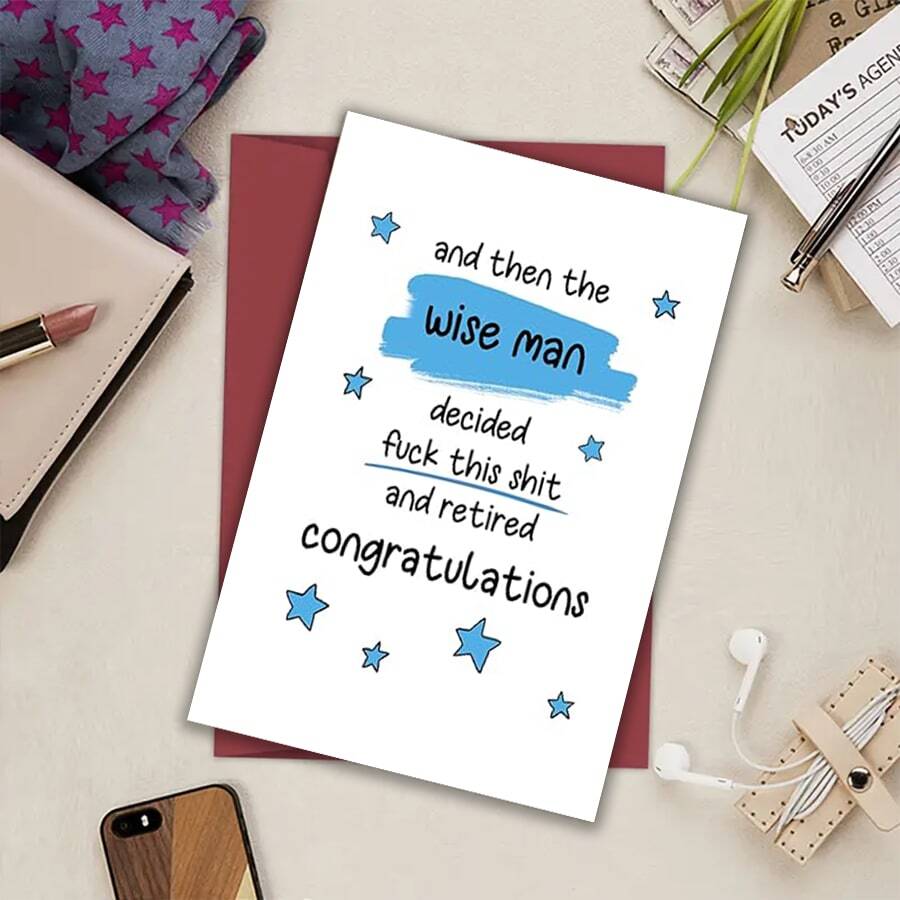 Old English Co. Divertida Tarjeta De Jubilación Para él, Divertida, image size:900x900