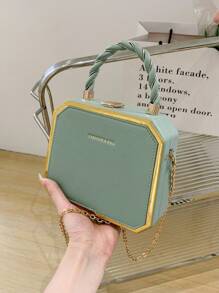 Structured Box Mini Fashion Handbag - Mint Green - View 4