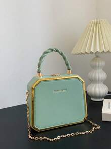 Structured Box Mini Fashion Handbag - Mint Green - View 1