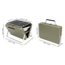 Folding Barbecue Grill, Portable Charcoal BBQ Grill Mini Wavy G For Backyard PicnicGreen Camping Sports - 彩色 - 查看 3