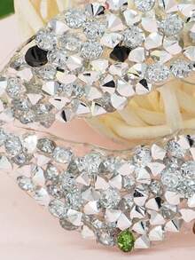 1pc Lip Design Hot Stamping Transfer Sticker, Crystal Rhinestone Lipstick Decal, For Clothing - Multicolor - View 3