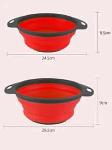 1pc/2pcs Foldable Strainer Basket, Large/Small, Convenient Home Tool For Kitchen And Dining Room Vegetable And Fruit Cleaning, Quick Drainage - Multicolor - View 11