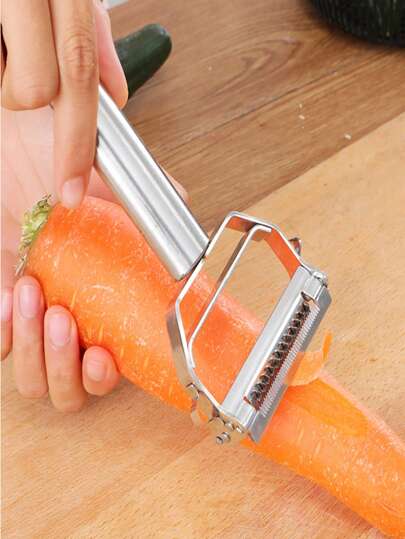 Descascador Inox Legumes Frutas Móvel 2 Em 1 Lâmina Dupla