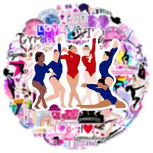 50pcs Gymnastics Sport Series Waterproof Graffiti Sticker Set For Suitcases, Cell Phones, Notebooks, Laptops, Helmets, Skateboards, DIY Decoration, Creative Stickers Back To School School Supplies - Multicolor - View 3