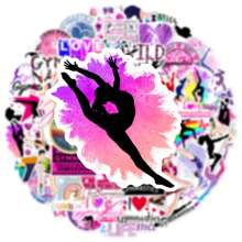 50pcs Gymnastics Sport Series Waterproof Graffiti Sticker Set For Suitcases, Cell Phones, Notebooks, Laptops, Helmets, Skateboards, DIY Decoration, Creative Stickers Back To School School Supplies - Multicolor - View 2