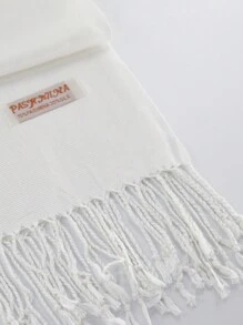 1pc Women Solid Color Silky Pashmina Shawl Wraps Soft Bride Bridesmaid Shawl For Formal Evening Party Wedding Accessories Women - A - View 3