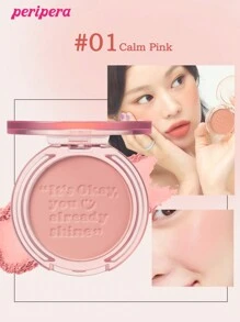 K-Beauty Peripera 单色腮红盘，哑光粉状腮红，质地细腻，不结块，持久显色，多用途彩妆盘，裸妆，面部彩妆，韩国化妆品，4.2克