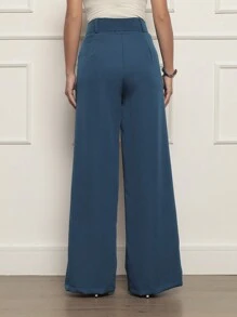 Women Pants - Teal Blue - View 2