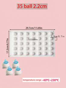 1pc 3D Ball Shape Silicone Mold For Baking Non-Stick Easy Release White Sphere Baking Mold For Mousse Cake Fondant Sugarcraft Dessert Pastry Tools