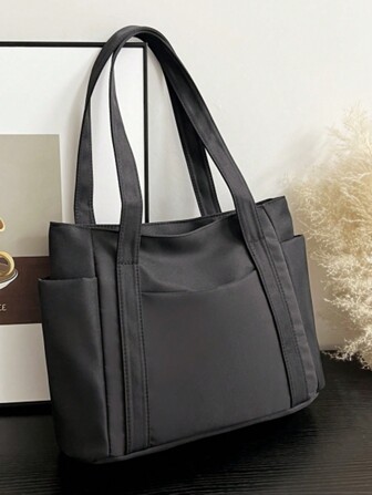 1 st damerväska i nylon med flera fickor, mångsidig axelväska med stor kapacitet