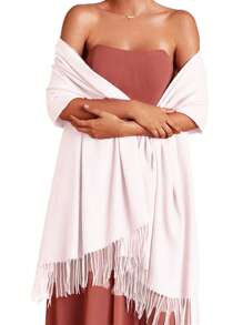 1pc Women Solid Color Silky Pashmina Shawl Wraps Soft Bride Bridesmaid Shawl For Formal Evening Party Wedding Accessories Women - A - View 17