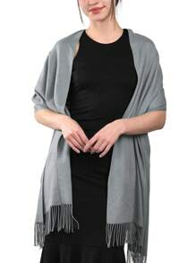 1pc Women Solid Color Silky Pashmina Shawl Wraps Soft Bride Bridesmaid Shawl For Formal Evening Party Wedding Accessories Women - A - View 18