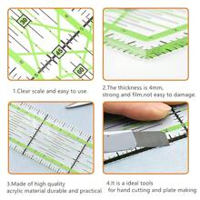 Quilting Sewing Ruler,Square Quilting Rulers,Fabric Cutting Ruler,Fabric Cutting Ruler For Quilting, Sewing & Crafts Template,Transparent Sewing Drawing Template Tailor Dressmaker Quilting Tool With Grid Lines For Designers Tailors Quilting Sewing Crafts